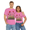 Wildflowers and Red Roses, Graphic T-Shirts for Women, Floral Shirt, Womens Short Sleeve, Ladies Graphic Tees #5032TTS
