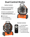 ADUST Camping Fan Battery Operated Powered Fan with LED Lantern Light 20000mAh Rechargeable Portable Fan, Oscillating Fan with 360ยฐ Rotation Hanging Hook for Tents, Cordless USB Desk Fan(Orange)