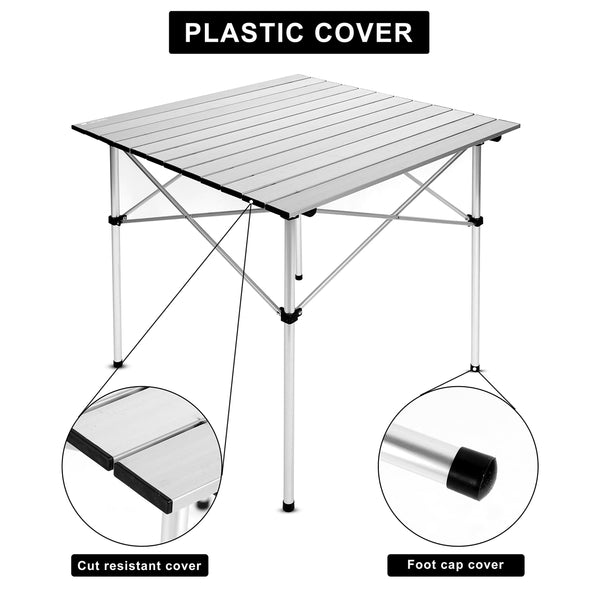YSSOA Aluminum Folding Table for Camping, Camp Table for Picnic, Beach Table for Sand Foldable, Lightweight, Carry Bag Included