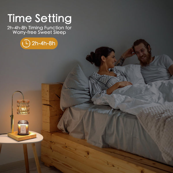 Candle Warmer Lamp, Dimmable Electric Candle Lamp Warmer with Timer, Compatible with Small & Large Candle, 2 Bulbs, Candle Warmer for Jar Bedroom Home Decor, Timer & Height Adjustable, Gifts for Mom