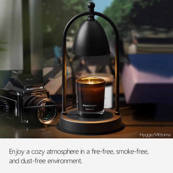 Vktoma Candle Warmer Lamp with Timer, Electric Candle Warmer Lamp for Jar Candles, Candle Lamp Warmer with 2 Halogen Bulbs (Black)