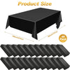 Shimeyao 48 Pcs Disposable Plastic Tablecloth Bulk 54 x 108 Inch Rectangle Tablecover for Wedding Birthday Picnic Engagement Graduation Party Rectangular Plastic Tablecloth for Indoor(Black)