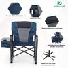 ALPHA CAMP Director Chair with Side Table Heavy Duty Portable Chair with Cup Holder Cooler Bag Steel Outdoor Folding Chair for Adults Oversized Lawn Chair for Camping, Picnic,Capacity-350 lbs