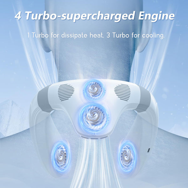 Agihoss Neck Air Conditioner Fans That Blow Cold Air Cooling Device Hands Free Wearable Fan, 5200mAh Battery Operated Rechargeable Personal Fan, Leafless Fan, 3+3 Speeds Gifts for Women Men