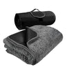 Tirrinia Outdoors Waterproof Blanket, Sherpa Fleece Stadium Windproof Throw Mat for Camping, Picnic, Traveling, Boat, Football - Machine Washable, Black