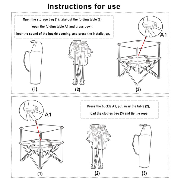 ZXFODX Folding Camping Table,Beach Tables for Sand Foldable,Camp Table,Comes with 4 Cup Holders and Storage Bags,Quick Unfolding and Folding,Suitable for Camping