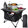 Audoyon Portable Camping Table Folding Ultralight Compact Side Table, Aluminum Fold Up Beach Table Tent Table for Outdoor Dining Cooking, Picnic, Grill, Hiking, Fishing, Sand(S - Black)