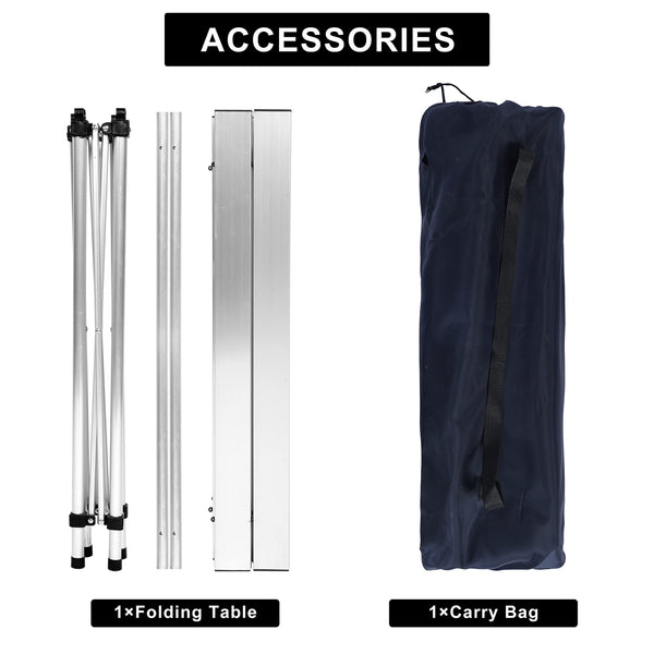 YSSOA Aluminum Folding Table for Camping, Camp Table for Picnic, Beach Table for Sand Foldable, Lightweight, Carry Bag Included