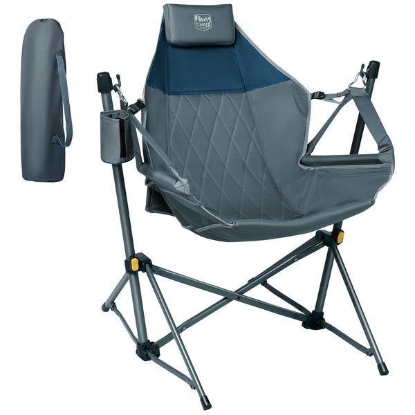 TIMBER RIDGE Hammock Camping Chair with Adjustable Backrest, Heavy Duty Folding Hammock Chair Supports 300lbs, Portable Hammock Chair for Camping, Travelling and Patio, Blue