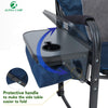 ALPHA CAMP Director Chair with Side Table Heavy Duty Portable Chair with Cup Holder Cooler Bag Steel Outdoor Folding Chair for Adults Oversized Lawn Chair for Camping, Picnic,Capacity-350 lbs