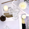 Set of 24 Glass Taper Candle Holders, 2.5 Inches Candlestick Holders Bulk - Clear Thick Glass Candle Holder for Rustic Wedding Centerpieces, Party Supplies, Festival Decoration