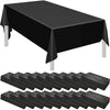 Shimeyao 48 Pcs Disposable Plastic Tablecloth Bulk 54 x 108 Inch Rectangle Tablecover for Wedding Birthday Picnic Engagement Graduation Party Rectangular Plastic Tablecloth for Indoor(Black)