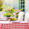 24 Pack Gingham Checkered Tablecloths 54 x 108 Inch Disposable Table Covers Rectangle Plastic Tablecloths Buffalo Plaid Picnic Table Covers for Birthday Party Decoration(Red and White Checkered)