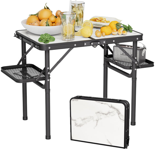 Titanker Folding Camping Table Small 2ft, Small Folding Table Portable with 50% Extra Space, Folding Picnic Table, Portable Beach Table, Car Camping Essentials, Aluminum Light & Solid