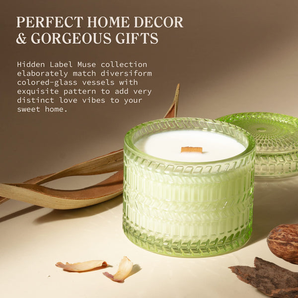 Hidden Label Decorative Jar Candle,Wood Wick Candles, Rose & Sandalwood + Citrus &Sage Scented Candle