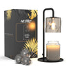 HLTGC Candle Warmer Lamp, with 3 Bulbs,Timer & Dimmer,Compatible with Large Yankee Candle Jars,for Jar Candles,Electric Top Candle Melter,110-120v,(Black)