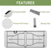 Mean yeah 6FT Plastic Folding Table, Portable Picnic Table Outdoor, for Camping, Party, Wedding,Picnic, with Lock, Handle - White
