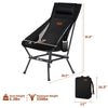 AnYoker Camping Chair, Compact Backpacking Chair, Portable Folding Chair, Beach Chair with Side Pocket and headrest, Lightweight Hiking Chair 188ZZ-SJB(Black)