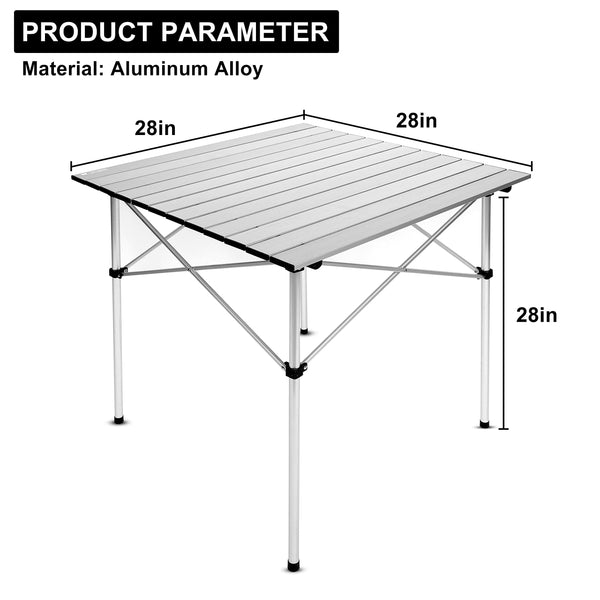 YSSOA Aluminum Folding Table for Camping, Camp Table for Picnic, Beach Table for Sand Foldable, Lightweight, Carry Bag Included