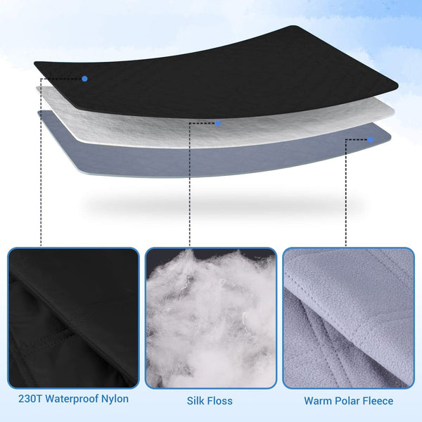 Sportneer Waterproof Outdoor Blankets, Camping Blanket 75" x 55" Warm Fleece Windproof Foldable Stadium Blanket for Beach Camping Hiking Park Patio Picnic Car Use