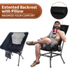 AnYoker Camping Chair, Compact Backpacking Chair, Portable Folding Chair, Beach Chair with Side Pocket and headrest, Lightweight Hiking Chair 188ZZ-SJB(Black)
