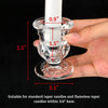 Set of 24 Glass Taper Candle Holders, 2.5 Inches Candlestick Holders Bulk - Clear Thick Glass Candle Holder for Rustic Wedding Centerpieces, Party Supplies, Festival Decoration