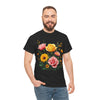 Wildflowers and Pink & Yellow Roses, Graphic T-Shirts for Women, Floral Shirt, Womens Short Sleeve, Ladies Graphic Tees #5146TTS