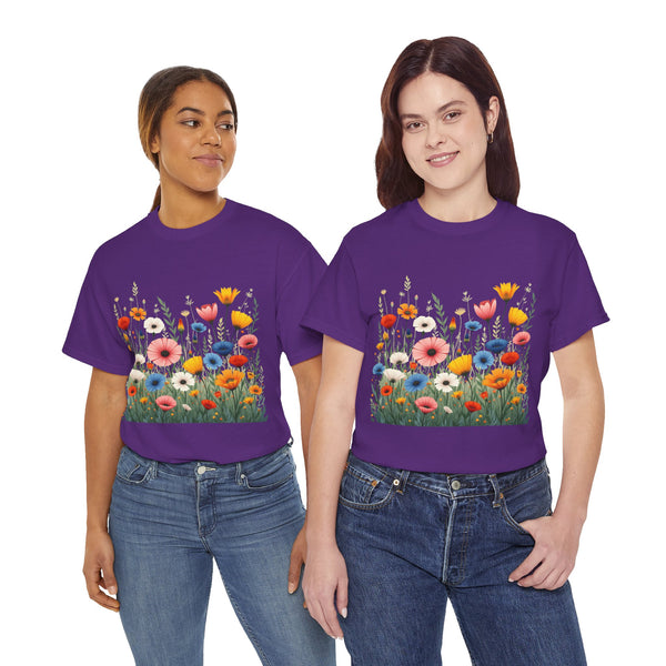 Wildflowers, Graphic T-Shirts for Women, Floral Shirt, Womens Short Sleeve, Ladies Graphic Tees #5108TTS