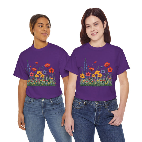 Wildflowers, Graphic T-Shirts for Women, Floral Shirt, Womens Short Sleeve, Ladies Graphic Tees #5117TTS