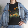 Wildflowers and Yellow Roses, Graphic T-Shirts for Women, Floral Shirt, Womens Short Sleeve, Ladies Graphic Tees #5028TTS