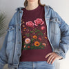 Wildflowers and Pink Roses, Graphic T-Shirts for Women, Floral Shirt, Womens Short Sleeve, Ladies Graphic Tees #5013TTS