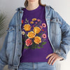 Wildflowers and Pink & Yellow Roses, Graphic T-Shirts for Women, Floral Shirt, Womens Short Sleeve, Ladies Graphic Tees #5137TTS