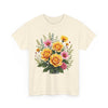 Wildflowers and Yellow Roses, Graphic T-Shirts for Women, Floral Shirt, Womens Short Sleeve, Ladies Graphic Tees #5135TTS