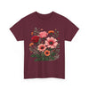 Wildflowers and Pink & Red Roses, Graphic T-Shirts for Women, Floral Shirt, Womens Short Sleeve, Ladies Graphic Tees #5133TTS