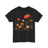 Wildflowers and Orange Roses, Graphic T-Shirts for Women, Floral Shirt, Womens Short Sleeve, Ladies Graphic Tees #5043TTS