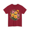 Wildflowers and Yellow Roses, Graphic T-Shirts for Women, Floral Shirt, Womens Short Sleeve, Ladies Graphic Tees #5135TTS