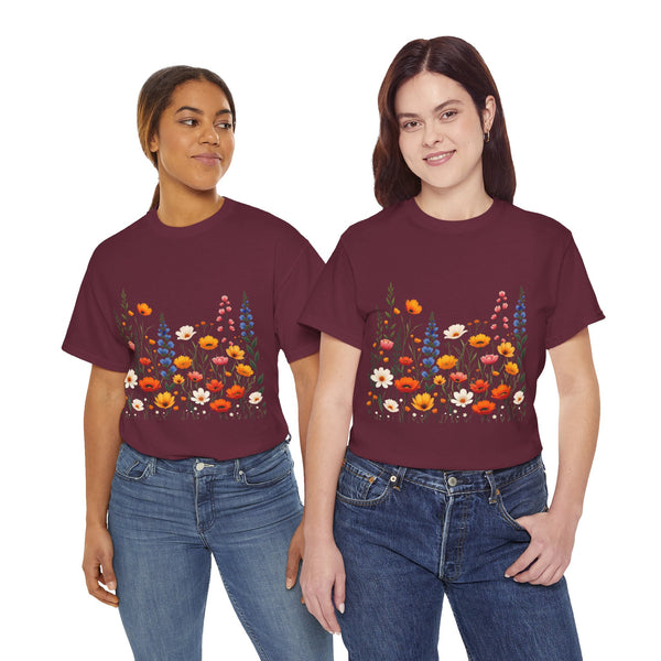 Wildflowers, Graphic T-Shirts for Women, Floral Shirt, Womens Short Sleeve, Ladies Graphic Tees #5110TTS