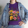 Wildflowers and Pink & Yellow Roses, Graphic T-Shirts for Women, Floral Shirt, Womens Short Sleeve, Ladies Graphic Tees #5150TTS