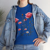 Wildflowers and Pink Roses, Graphic T-Shirts for Women, Floral Shirt, Womens Short Sleeve, Ladies Graphic Tees #5018TTS