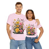Wildflowers and Pink & Yellow Roses, Graphic T-Shirts for Women, Floral Shirt, Womens Short Sleeve, Ladies Graphic Tees #5150TTS