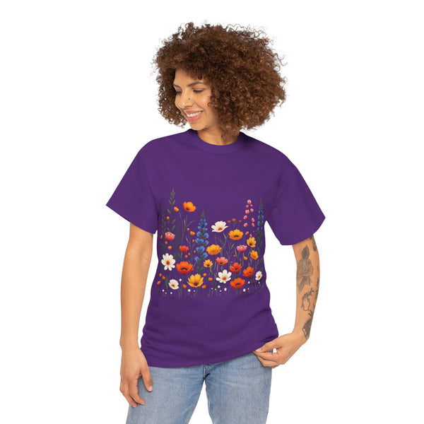 Wildflowers, Graphic T-Shirts for Women, Floral Shirt, Womens Short Sleeve, Ladies Graphic Tees #5110TTS