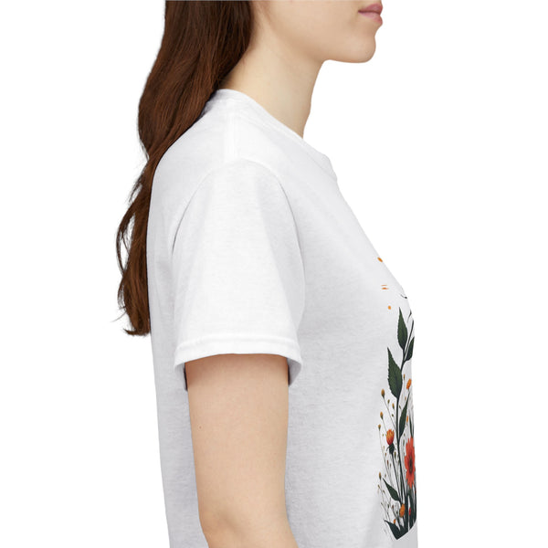 Wildflowers and Yellow Roses, Graphic T-Shirts for Women, Floral Shirt, Womens Short Sleeve, Ladies Graphic Tees #5026TTS