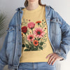 Wildflowers and Pink & Red Roses, Graphic T-Shirts for Women, Floral Shirt, Womens Short Sleeve, Ladies Graphic Tees #5133TTS