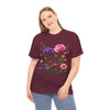 Wildflowers and Pink/Violet Roses, Graphic T-Shirts for Women, Floral Shirt, Womens Short Sleeve, Ladies Graphic Tees #5101TTS