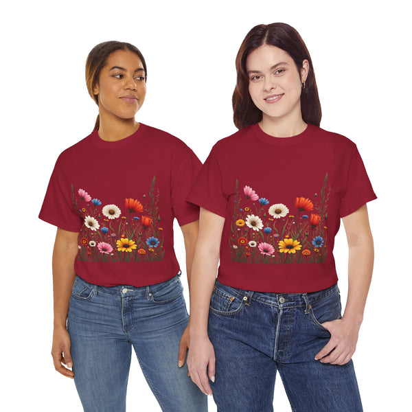 Wildflowers, Graphic T-Shirts for Women, Floral Shirt, Womens Short Sleeve, Ladies Graphic Tees #5109TTS