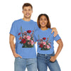 Wildflowers and Red & Pink Roses, Graphic T-Shirts for Women, Floral Shirt, Womens Short Sleeve, Ladies Graphic Tees #5132TTS