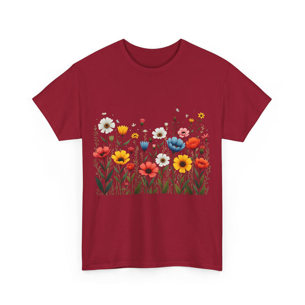 Wildflowers, Graphic T-Shirts for Women, Floral Shirt, Womens Short Sleeve, Ladies Graphic Tees #5114TTS