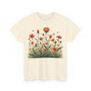 Wildflowers and Orange Roses, Graphic T-Shirts for Women, Floral Shirt, Womens Short Sleeve, Ladies Graphic Tees #5047TTS