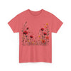 Wildflowers and Red Roses, Graphic T-Shirts for Women, Floral Shirt, Womens Short Sleeve, Ladies Graphic Tees #5033TTS