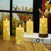 Nimiko Flickering Flameless LED Candles,Battery Operated Candles 5 Pcs with Embedded Star String,Acrylic LED Pillar Candles with Remote,Suitable for Home Decoration to Create an Atmosphere(Ivory)